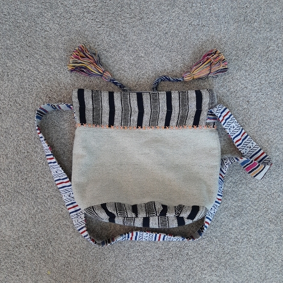 BOHO BAG Sling Market Crossbody Beach Shopping Tassles Bookbag Purse Travel Bag - Picture 4 of 12